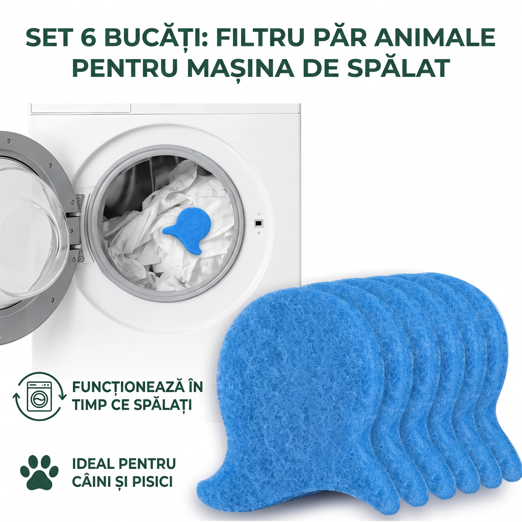6 PCS Pet Hair Remover for Laundry – Effectively Removes Fur Lint & Dander – Reusable Eco-Friendly Laundry Pet Hair Catcher