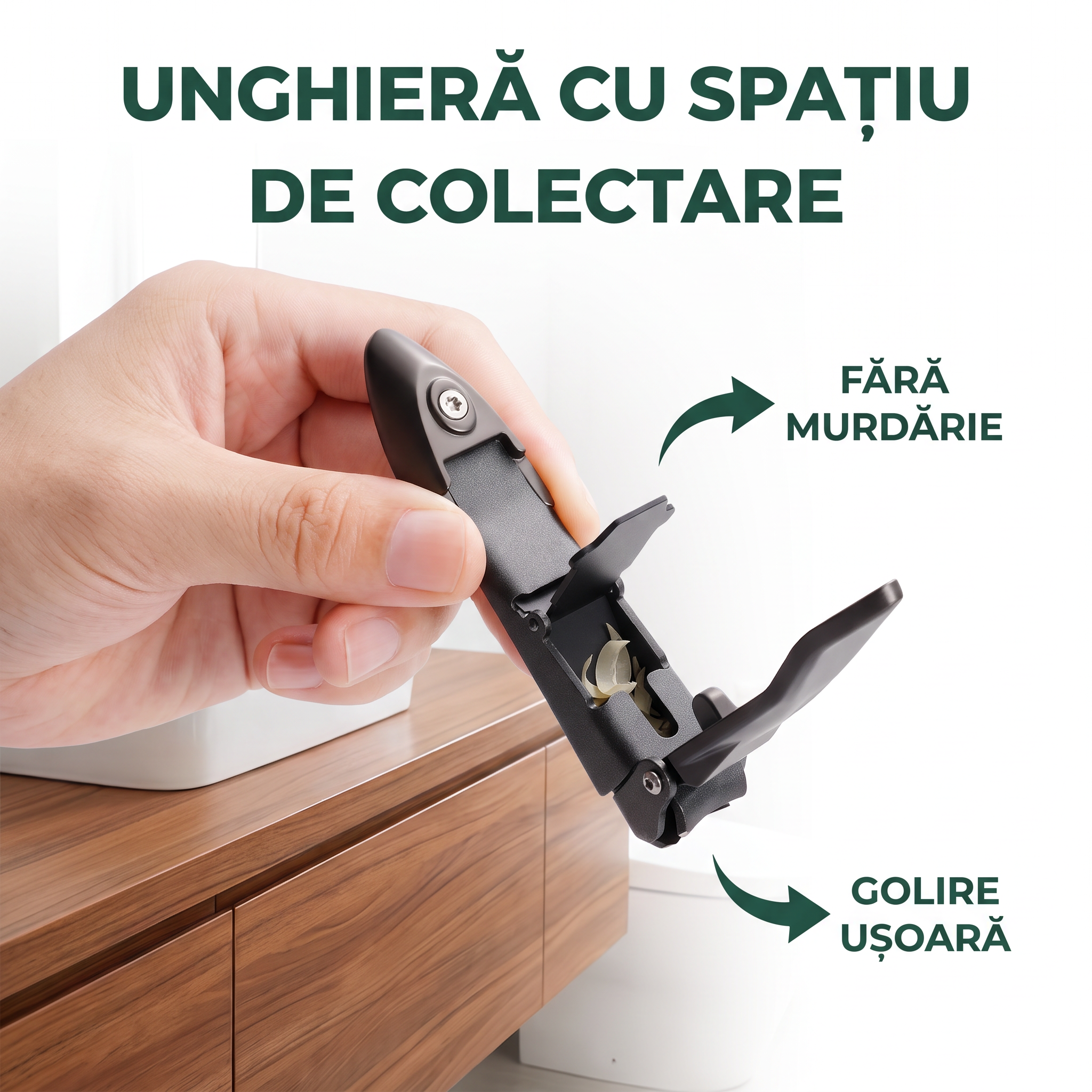Unghieră cu colectare automata