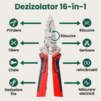 Foldable Wire Stripper Multifunctional 16-In-1 With Voltage Tester Electricity Measurement Function Cable Cutting Crimping Tool