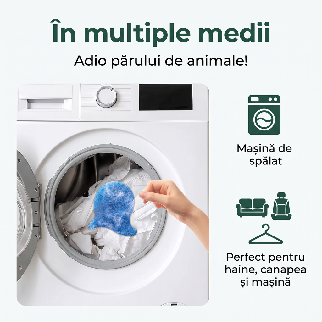 6 PCS Pet Hair Remover for Laundry – Effectively Removes Fur Lint & Dander – Reusable Eco-Friendly Laundry Pet Hair Catcher