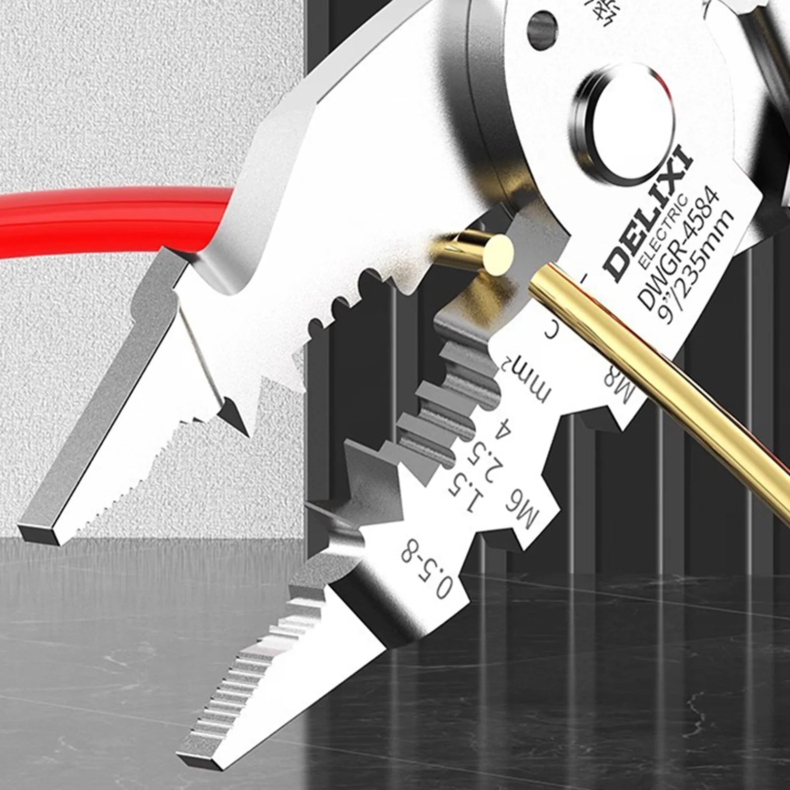 Foldable Wire Stripper Multifunctional 16-In-1 With Voltage Tester Electricity Measurement Function Cable Cutting Crimping Tool